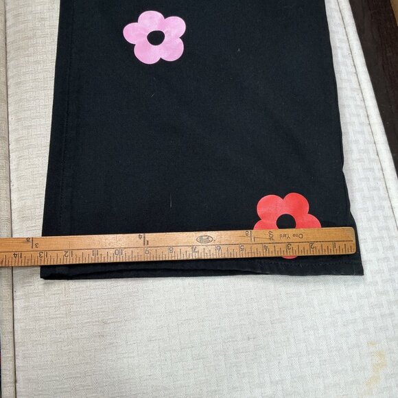Cider Women's Size 2XL Black Wide-Leg Pants Colorful Flower Print - Picture 9 of 10